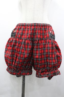 画像1: ALGONQUINS / チェックスタッズ&ベルト付きショートパンツ  レッド I-26-04-10-076-AL-PA-SA-ZI