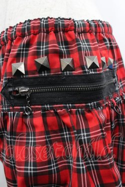 画像3: ALGONQUINS / チェックスタッズ&ベルト付きショートパンツ  レッド I-26-04-10-076-AL-PA-SA-ZI