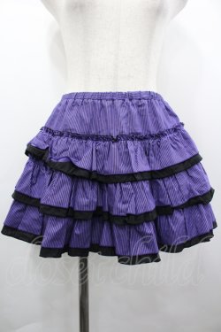画像1: LISTEN FLAVOR / ストライプフリルミニスカート  パープル I-26-04-10-077-PU-SK-SA-ZI