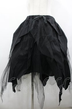 画像1: ROMANTIC NEUROSIS / チュールイレヘムスカート  ブラック I-26-04-10-078-PU-SK-SA-ZI