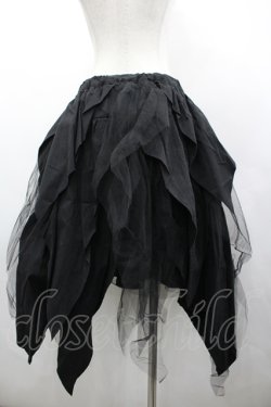 画像2: ROMANTIC NEUROSIS / チュールイレヘムスカート  ブラック I-26-04-10-078-PU-SK-SA-ZI