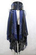 画像1: Ozz oneste / 蝶×花プリントコルセット  黒×青 I-26-04-10-080-OO-SK-TE-ZI (1)