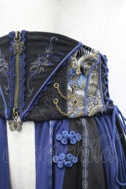 画像3: Ozz oneste / 蝶×花プリントコルセット  黒×青 I-26-04-10-080-OO-SK-TE-ZI