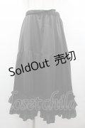 axes femme kawaii / ミディフリルペチスカート M 黒 I-26-04-10-083-AX-SK-TE-ZI
