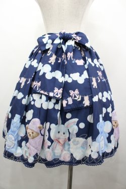 画像2: axes femme kawaii / ランドリー柄スカート  ネイビー I-26-04-10-086-AX-SK-SA-ZI