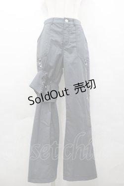 画像1: axes femme POETIQUE / ガーターリング付パンツ M グレー I-26-04-10-088-AX-PA-TE-ZI