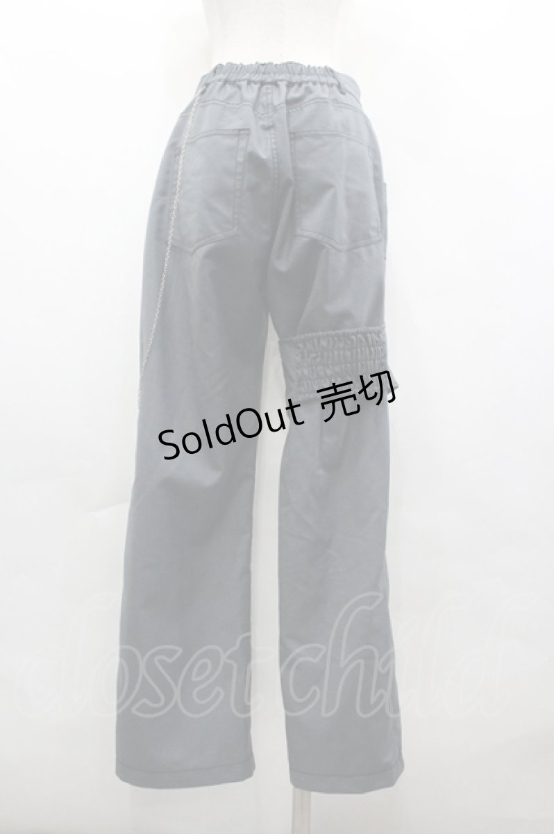 画像2: axes femme POETIQUE / ガーターリング付パンツ M グレー I-26-04-10-088-AX-PA-TE-ZI (2)