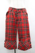 PEACE NOW / チェックハーフパンツ L レッド I-26-04-10-089-PU-PA-SA-ZI