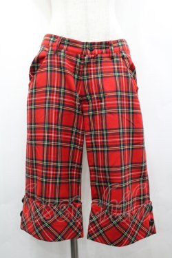 画像1: PEACE NOW / チェックハーフパンツ L レッド I-26-04-10-089-PU-PA-SA-ZI