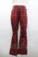 画像1: SEX POT ReVeNGe / チェックボンテージパンツ S レッド I-26-04-10-090-SP-PA-SA-ZI (1)