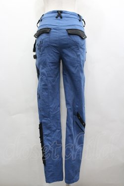 画像2: Ozz Croce / サイド裾編み上げパンツ  ブルー I-26-04-10-092-OO-PA-TE-ZI