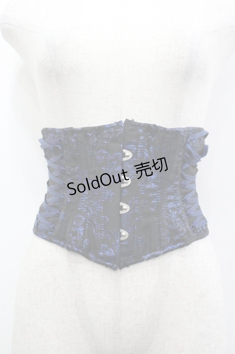 画像1: ATELIER PIERROT / Grim Shadows Corset  黒×青 I-26-04-10-098-EL-ZA-TE-ZI (1)