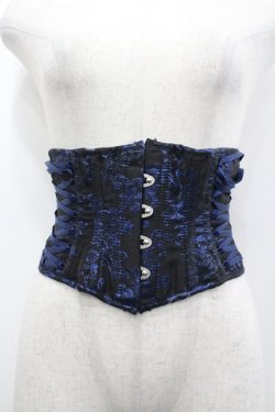 画像1: ATELIER PIERROT / Grim Shadows Corset  黒×青 I-26-04-10-098-EL-ZA-TE-ZI