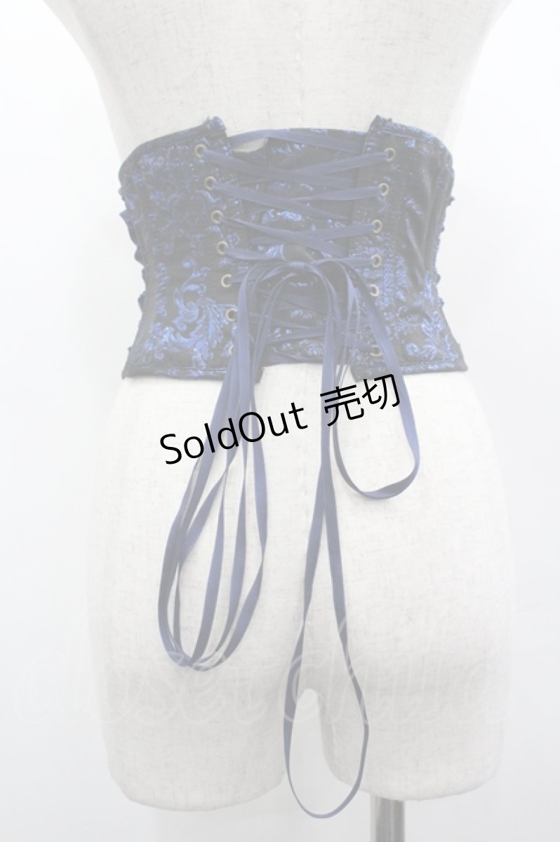 画像2: ATELIER PIERROT / Grim Shadows Corset  黒×青 I-26-04-10-098-EL-ZA-TE-ZI (2)
