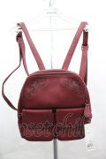 axes femme POETIQUE / ダブルポケットリュック  ワイン I-26-04-10-101-AX-BG-SA-ZI