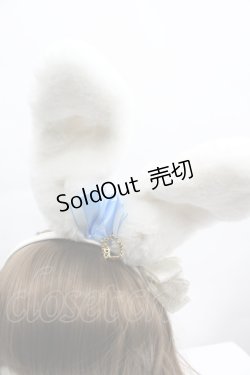 画像3: BABY,THE STARS SHINE BRIGHT / 時計うさぎのうさみみカチューシャ  オフ白×サックスリボン I-26-04-10-108-BA-AC-TE-ZI