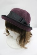 axes femme / リボンハット  ボルドーＸ黒 I-26-04-10-109-AX-AC-SA-ZI