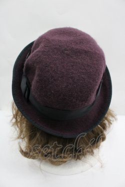 画像3: axes femme / リボンハット  ボルドーＸ黒 I-26-04-10-109-AX-AC-SA-ZI