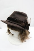 axes femme / ベロアリボンハット  ブラウン I-26-04-10-114-AX-AC-SA-ZI