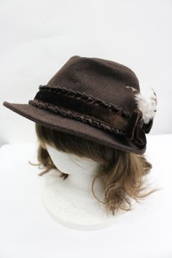 画像1: axes femme / ベロアリボンハット  ブラウン I-26-04-10-114-AX-AC-SA-ZI