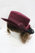 axes femme / チュールカンカン帽 M ワイン I-26-04-10-115-AX-AC-SA-ZI