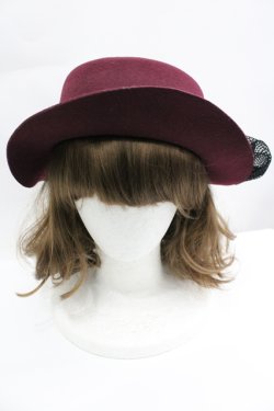 画像2: axes femme / チュールカンカン帽 M ワイン I-26-04-10-115-AX-AC-SA-ZI