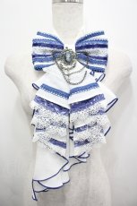 画像1: Ozz oneste / Fairy tale Rose リボンジャボタイ  白×青 I-26-04-10-117-OO-ZA-TE-ZI (1)