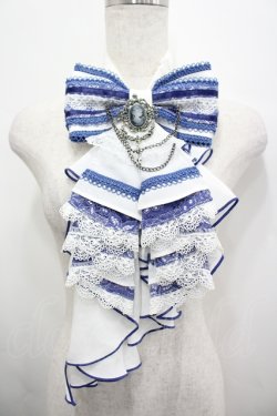 画像1: Ozz oneste / Fairy tale Rose リボンジャボタイ  白×青 I-26-04-10-117-OO-ZA-TE-ZI