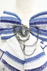 画像3: Ozz oneste / Fairy tale Rose リボンジャボタイ  白×青 I-26-04-10-117-OO-ZA-TE-ZI (3)