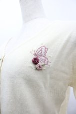 画像3: axes femme / バタフライ刺繍カーディガン  アイボリー I-26-04-10-121-AX-TO-SA-ZI (3)