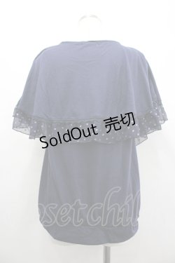 画像2: axes femme / ラメドットリボンフリル半袖カットソー  ネイビー I-26-04-10-123-AX-TO-SA-ZI