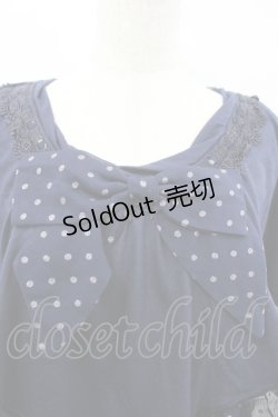 画像3: axes femme / ラメドットリボンフリル半袖カットソー  ネイビー I-26-04-10-123-AX-TO-SA-ZI