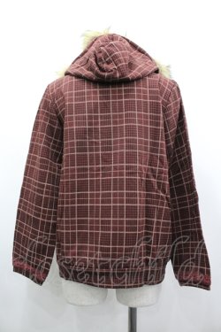 画像2: axes femme / グレンチェックパーカー M アカ I-26-04-10-124-AX-TO-SA-ZI