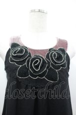 画像3: axes femme / ニットカメリアモチーフノースリーブチュニック  黒Ｘパープル I-26-04-10-125-AX-TO-SA-ZI (3)