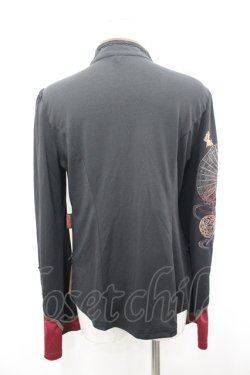 画像3: Ozz oneste / 袖和柄プリントチャイナカットソー  黒×赤 I-26-04-10-019-OO-TO-TE-ZI