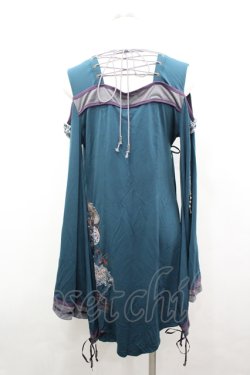 画像3: Ozz oneste / 狐面プリントオフショル着物カットソー  グリーン I-26-04-10-020-OO-TO-TE-ZI