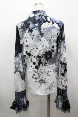 画像3: LILITH HOUSE / しぶき総柄長袖ブラウス XL 黒Ｘ白 I-26-04-10-002-LO-BL-SA-ZI