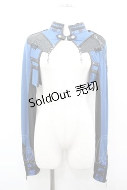 画像1: Ozz Croce / シアー切替スタンドカラーボレロ  ブルー I-26-04-10-024-OO-TO-TE-ZI