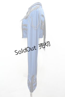 画像2: Ozz Croce / シアー切替スタンドカラーボレロ  ブルー I-26-04-10-024-OO-TO-TE-ZI