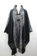Qutie Frash / チャイナボタン着物袖カーディガン  黒ｘシルバー I-26-04-10-026-QU-TO-SA-ZI