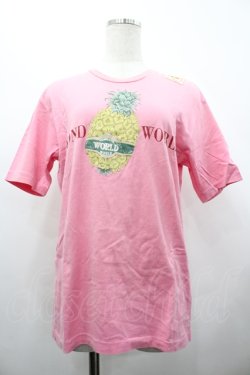 画像1: WONDERFUL WORLD / パイナップルロゴTシャツ  濃ピンク I-26-04-10-029-LO-TO-SA-ZI