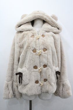 画像1: 天羽川（海外ロリータブランド） / くまみみダッフルファーコート L ベージュ I-26-04-12-031-LO-CO-TE-ZI