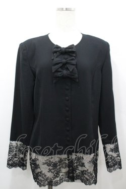 画像1: INGEBORG / 3つリボンブラウス  黒 I-26-04-12-004-LO-BL-SA-ZI