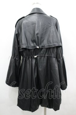 画像3: lilLilly / フェイクレザーフリルコート  黒 I-26-04-12-034-LO-CO-SA-ZI