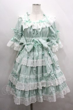 画像1: BABY, THE STARS SHINE BRIGHT / Confiture Ribbonワンピース  ミント I-26-04-12-035-0-OP-SA-ZI