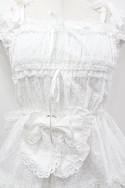 画像3: BABY,THE STARS SHINE BRIGHT / Innocent Ribbon Lace シャーリングジャンパースカート  白 I-26-04-12-037-BA-OP-SA-ZI