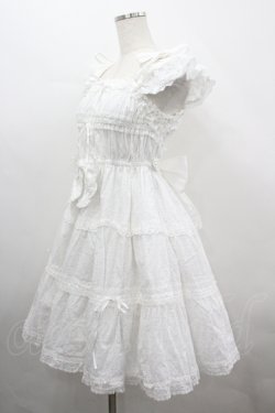 画像4: BABY,THE STARS SHINE BRIGHT / Innocent Ribbon Lace シャーリングジャンパースカート  白 I-26-04-12-037-BA-OP-SA-ZI