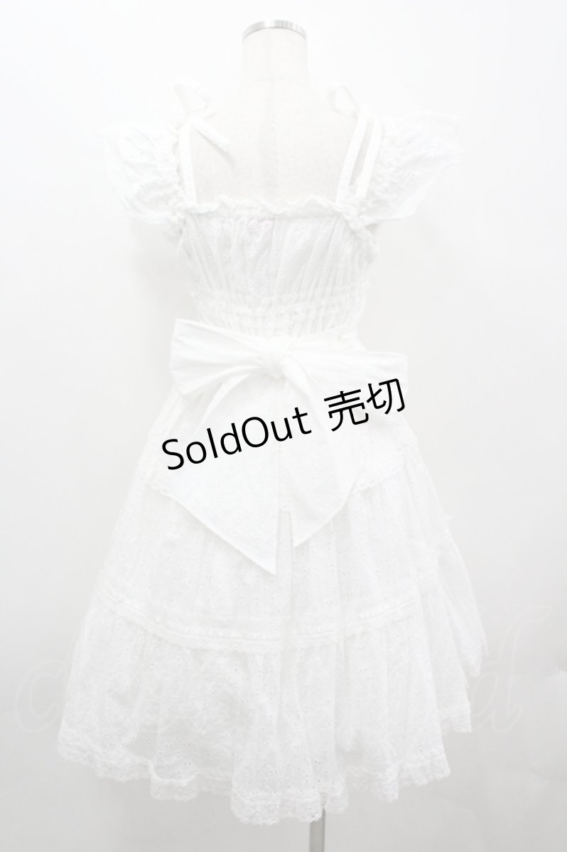 画像5: BABY,THE STARS SHINE BRIGHT / Innocent Ribbon Lace シャーリングジャンパースカート  白 I-26-04-12-037-BA-OP-SA-ZI (5)