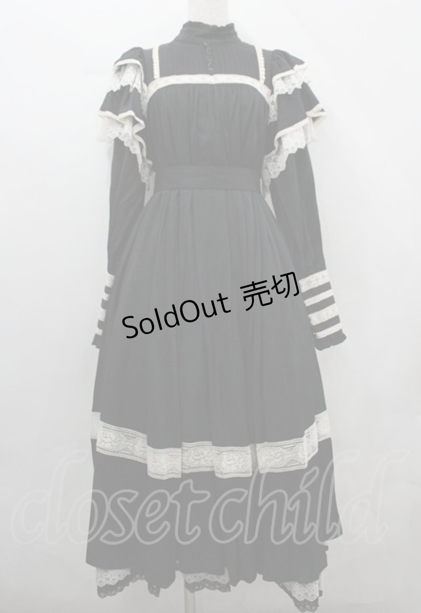 画像1: Hoshibako Works / リリアンヌ姉妹ワンピース(ロング丈)  黒Ｘ白 I-26-04-12-039-LO-OP-SA-ZI (1)