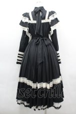 画像5: Hoshibako Works / リリアンヌ姉妹ワンピース(ロング丈)  黒Ｘ白 I-26-04-12-039-LO-OP-SA-ZI (5)